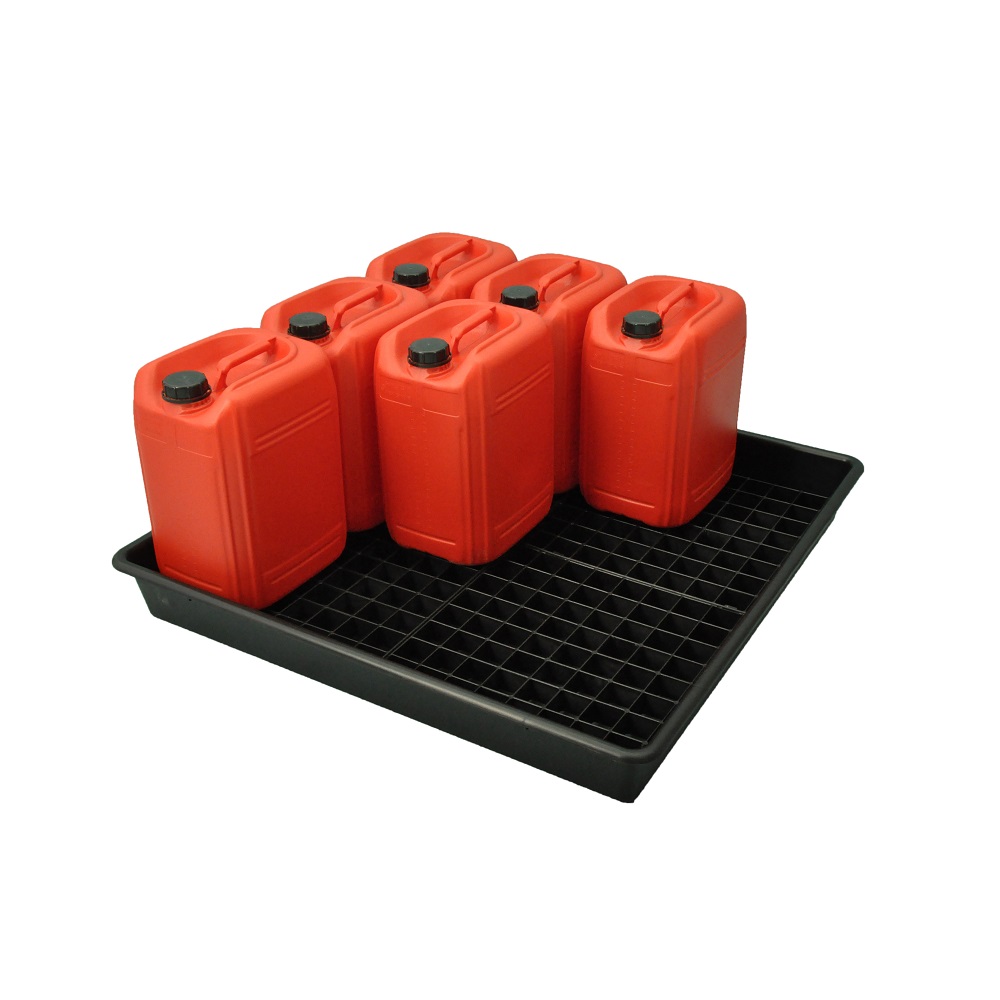6x 25L = 54L Sump Oil Chemical Bunded Drip Spill Pallet Tray Removable base grid 